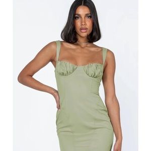 Princess Polly sage mini dress